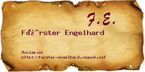 Fürster Engelhard névjegykártya